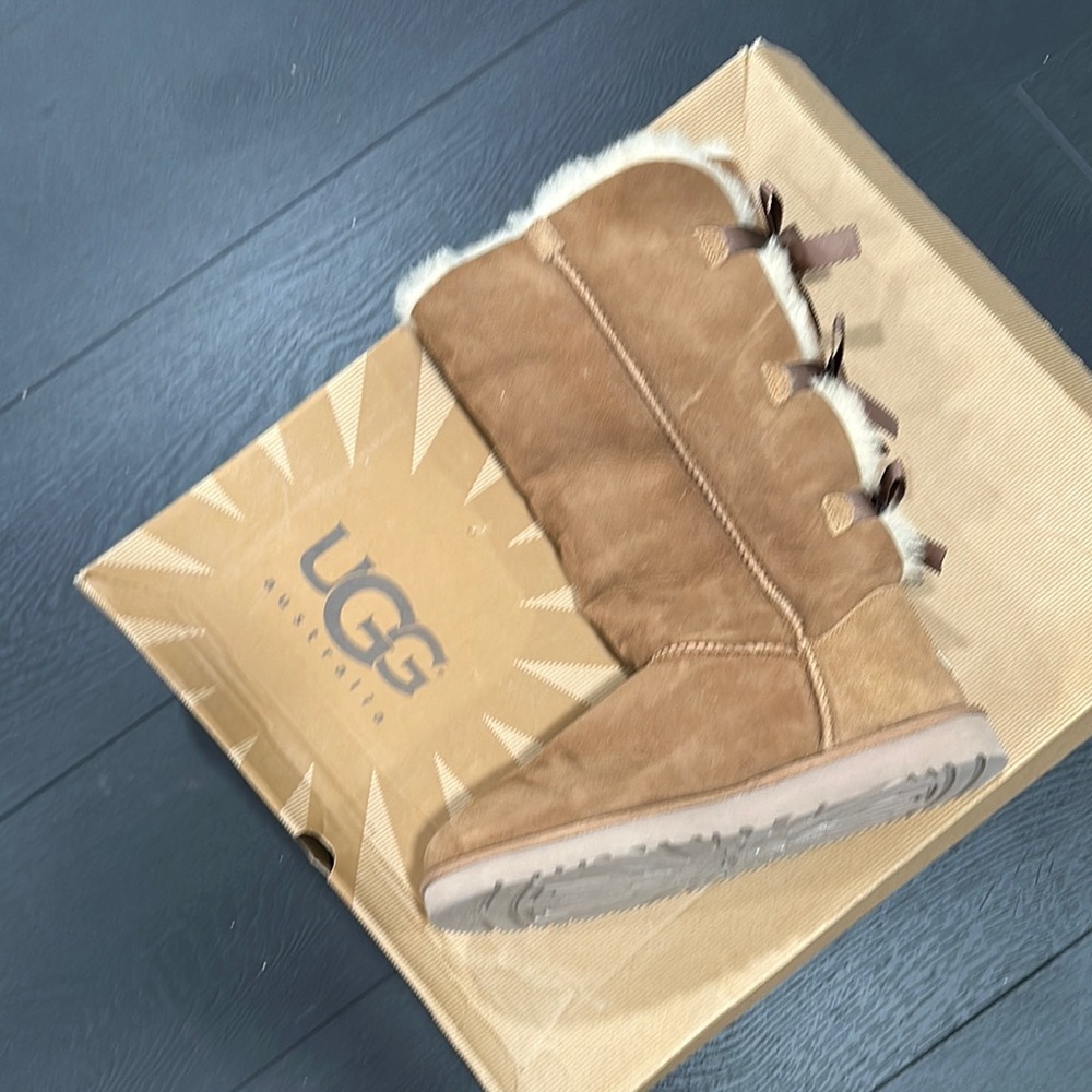 UGG Brown Suede Boots with Bows